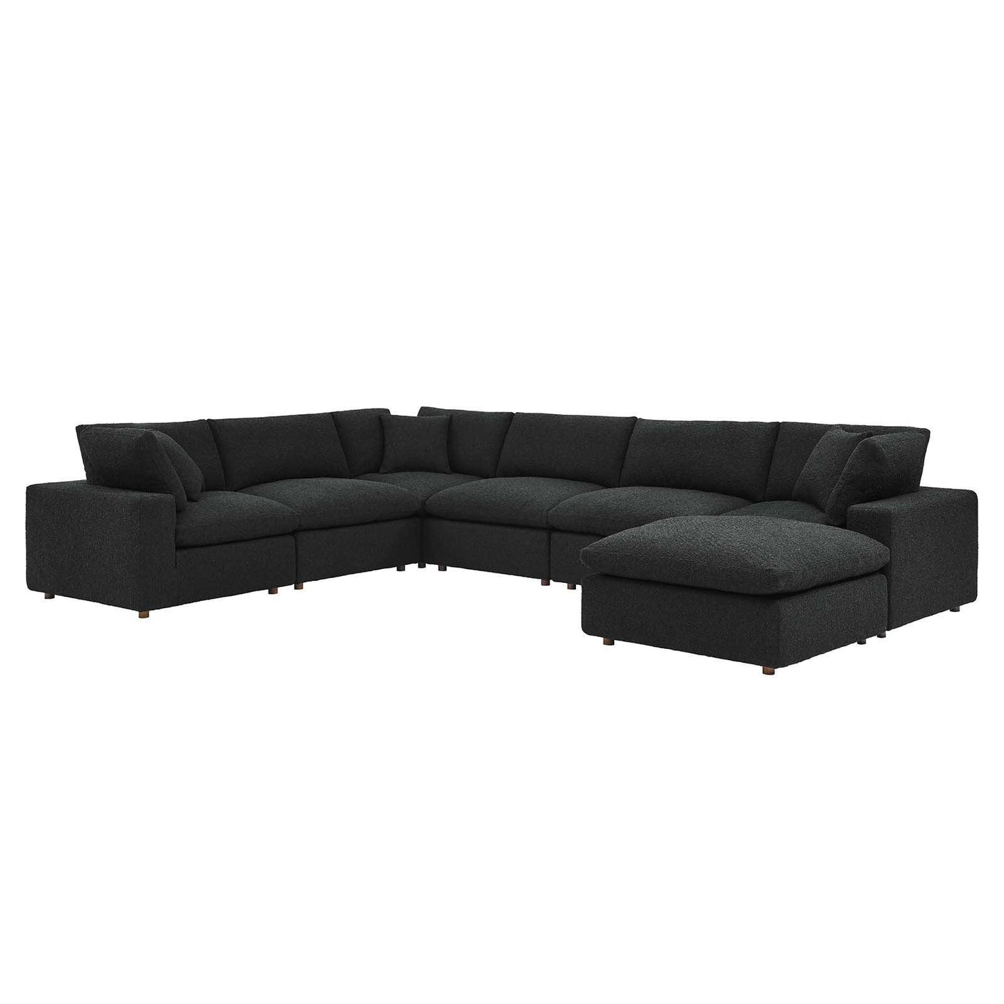 Modway Commix Down Filled Overstuffed Boucle 7-Piece Sectional Sofa FredCo