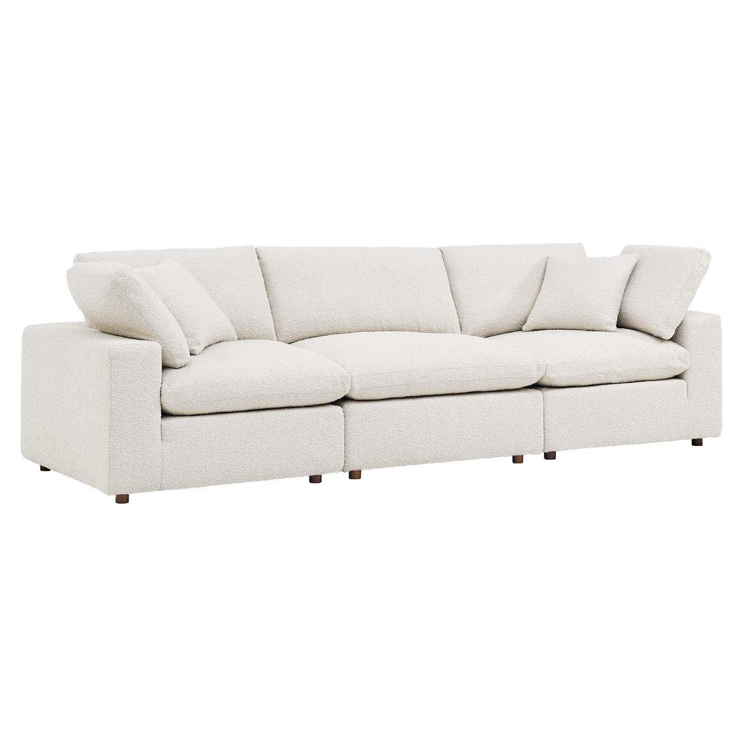 Modway Commix Down Filled Overstuffed Boucle Fabric 3-Seater Sofa FredCo