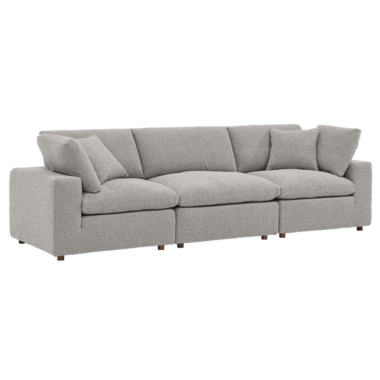 Modway Commix Down Filled Overstuffed Boucle Fabric 3-Seater Sofa FredCo