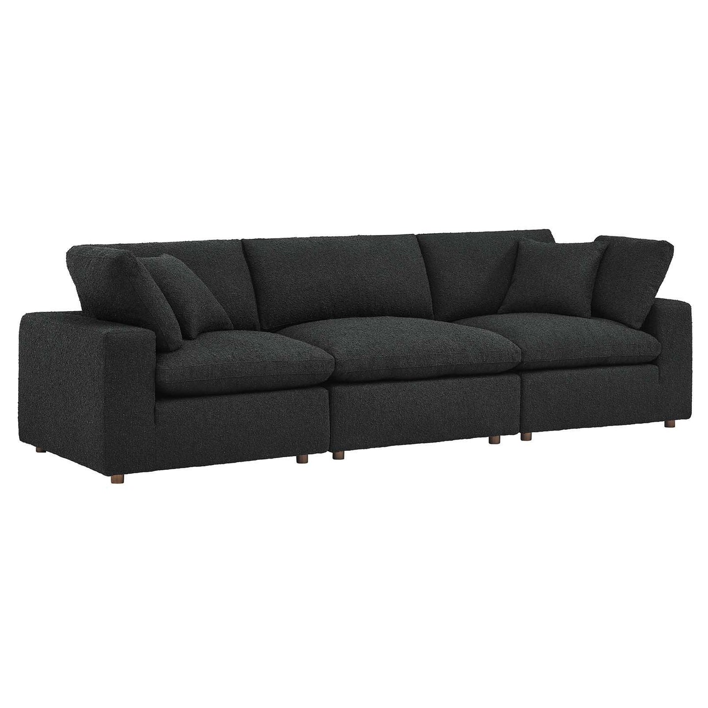 Modway Commix Down Filled Overstuffed Boucle Fabric 3-Seater Sofa FredCo