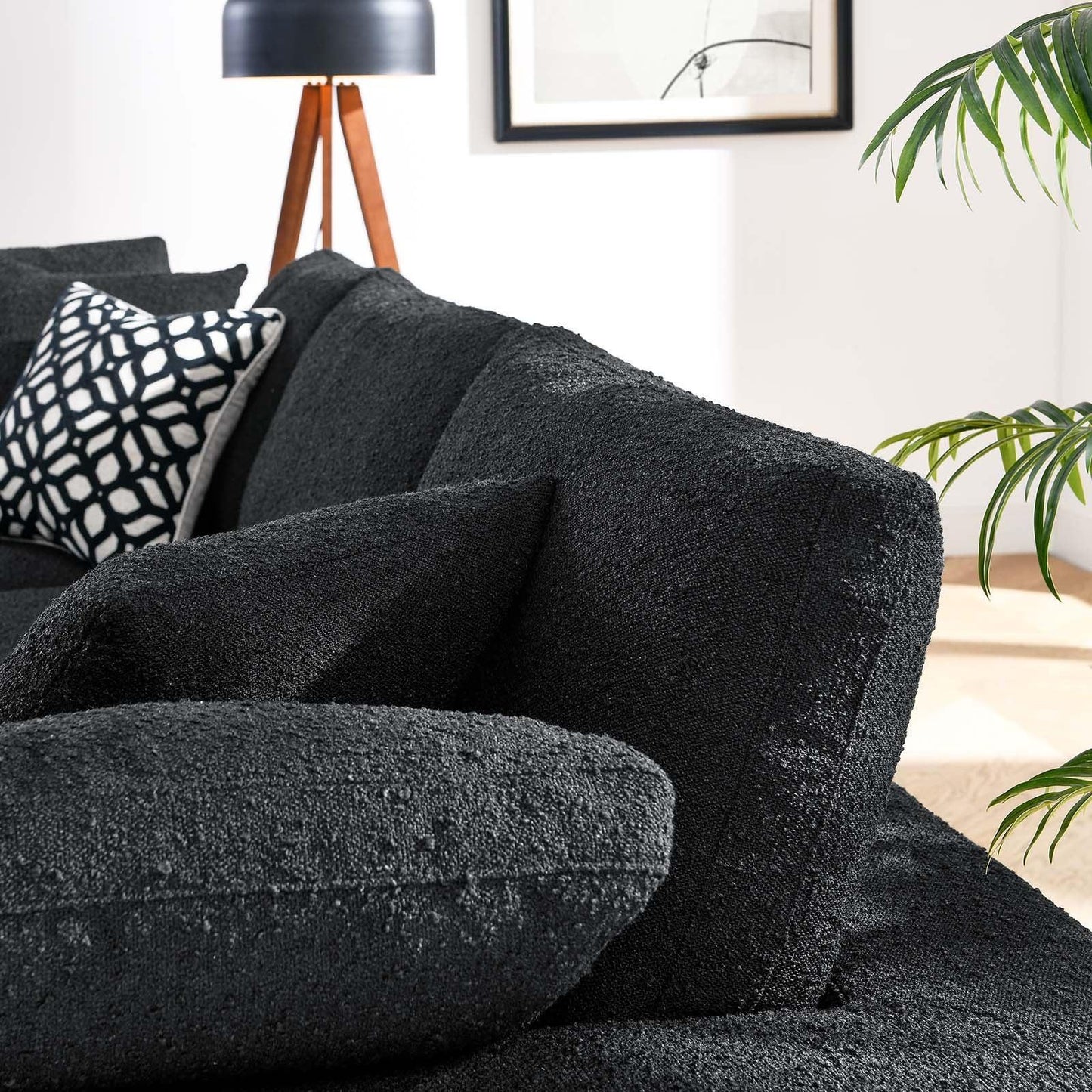 Modway Commix Down Filled Overstuffed Boucle Fabric 3-Seater Sofa FredCo