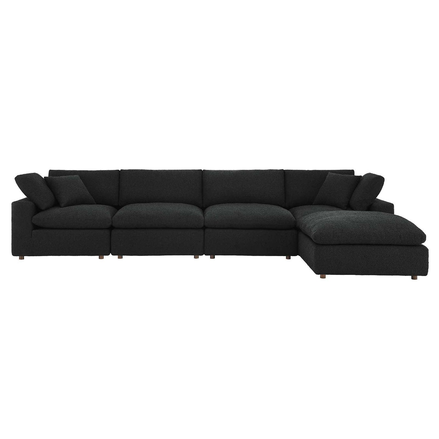 Modway Commix Down Filled Overstuffed Boucle Fabric 5-Piece Sectional Sofa FredCo