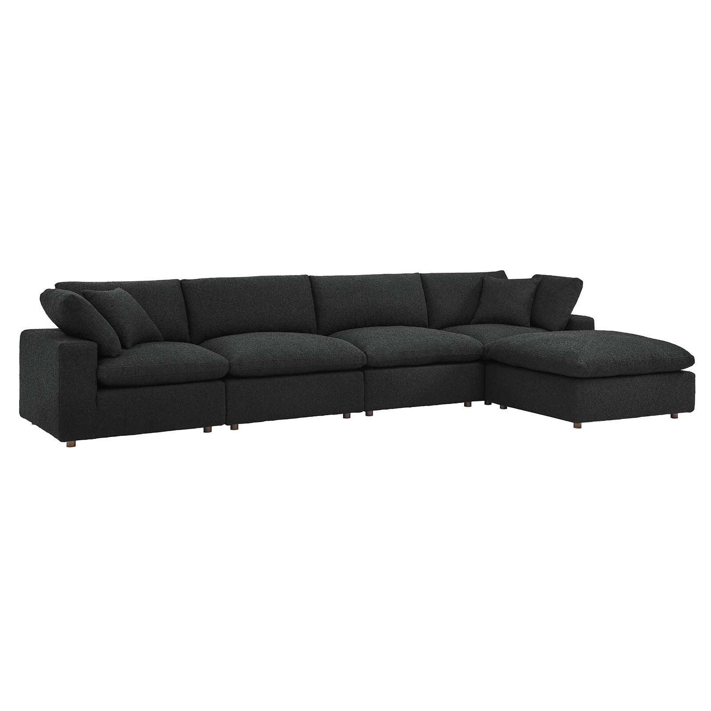 Modway Commix Down Filled Overstuffed Boucle Fabric 5-Piece Sectional Sofa FredCo