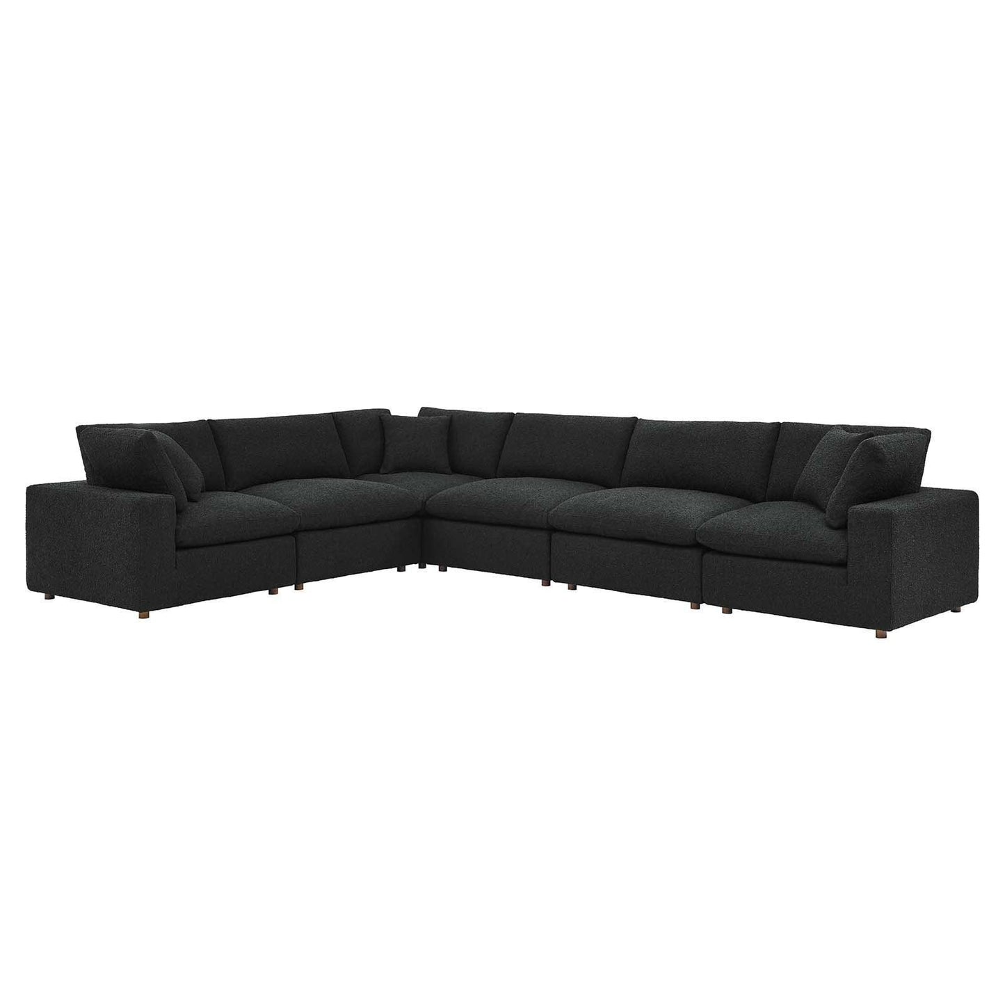 Modway Commix Down Filled Overstuffed Boucle Fabric 6-Piece Sectional Sofa FredCo