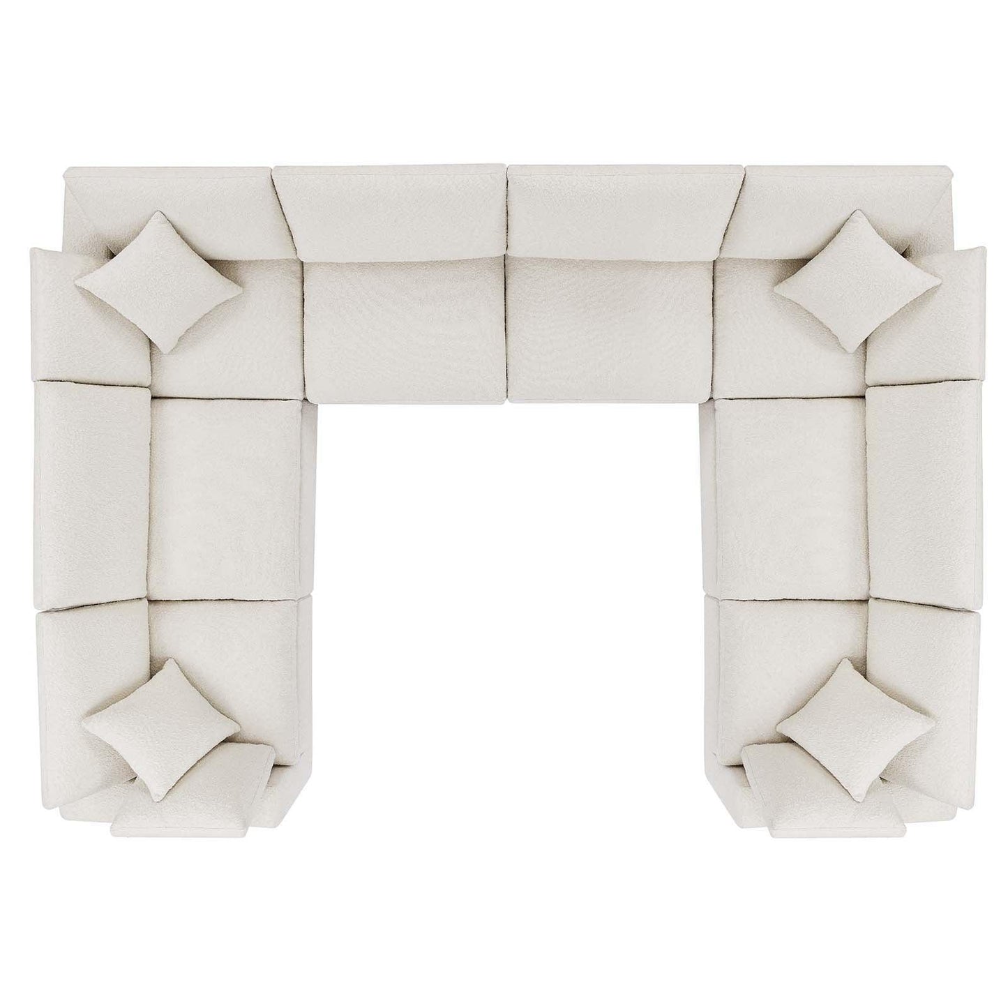 Modway Commix Down Filled Overstuffed Boucle Fabric 8-Piece Sectional Sofa FredCo