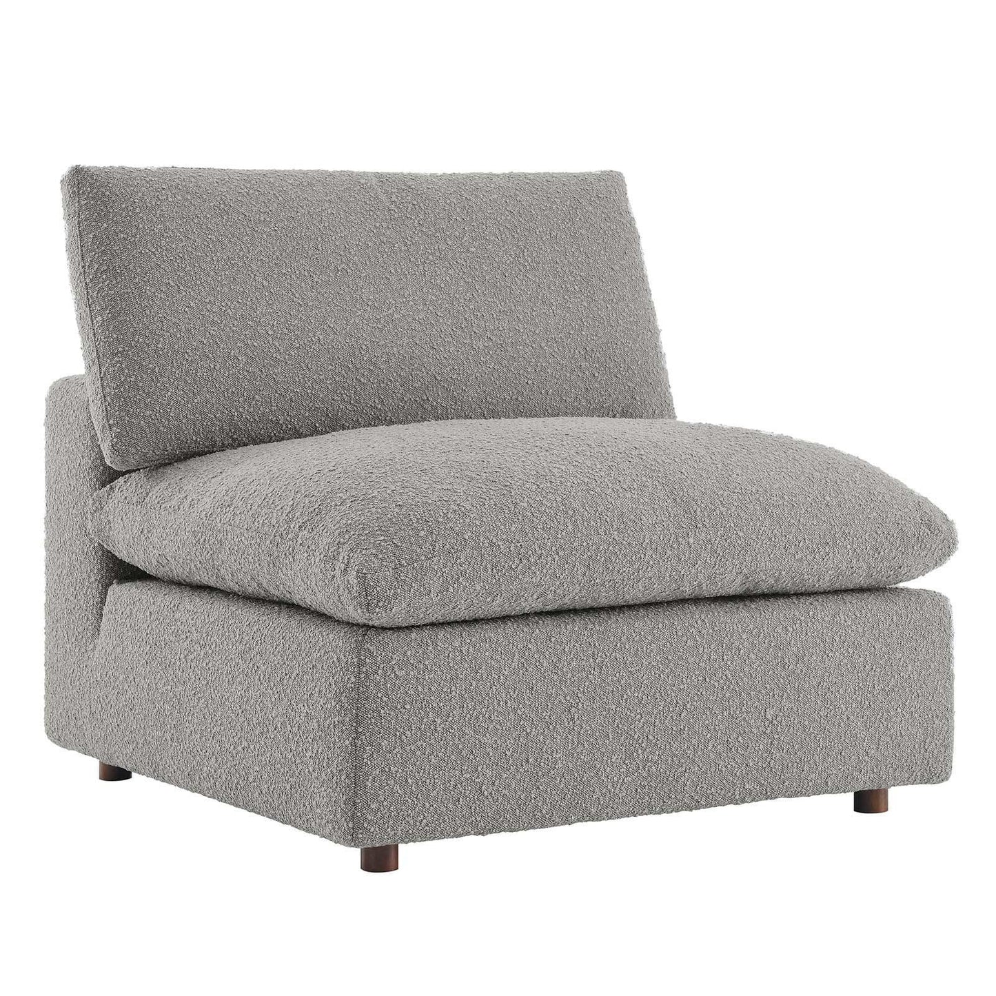 Modway Commix Down Filled Overstuffed Boucle Fabric Armless Chair FredCo