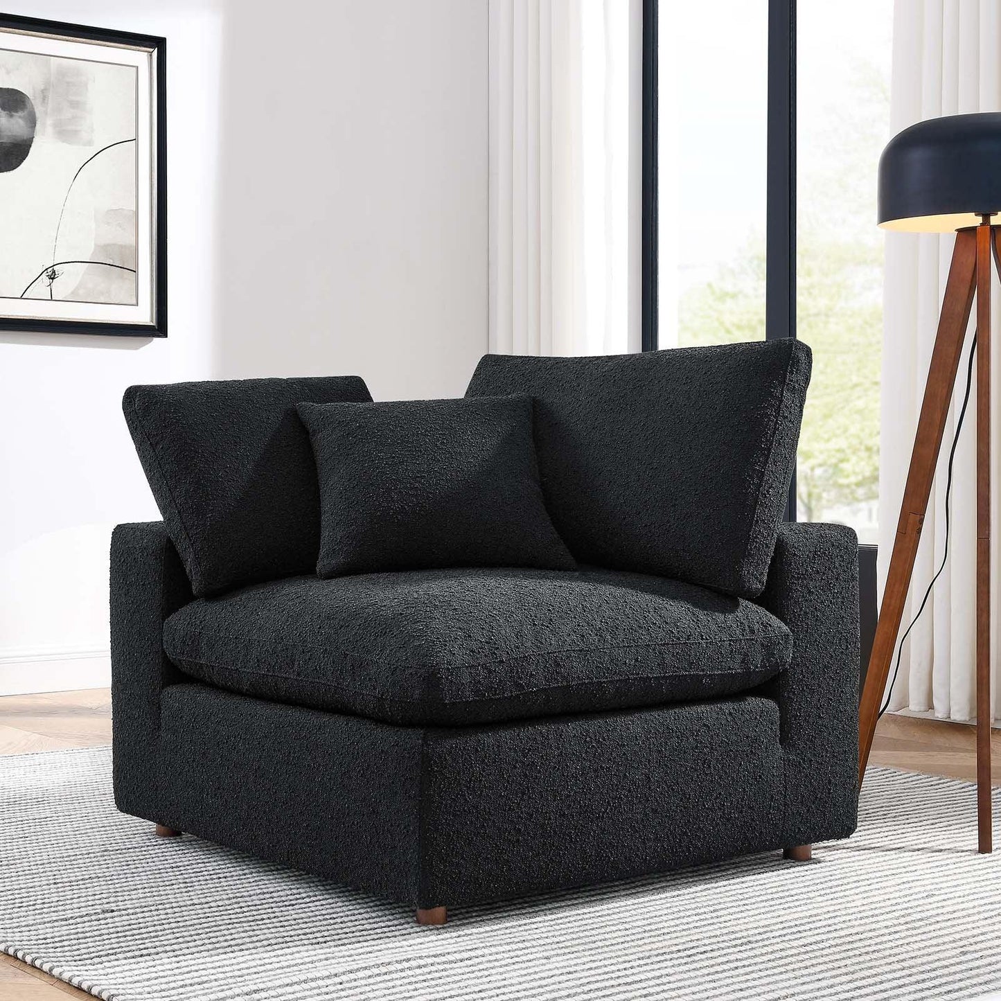 Modway Commix Down Filled Overstuffed Boucle Fabric Corner Chair FredCo