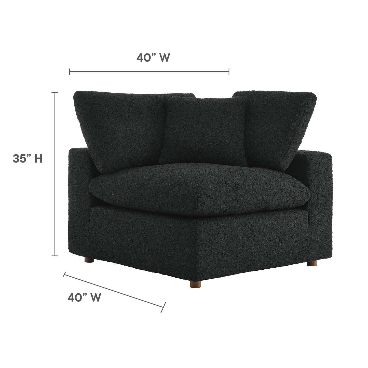 Modway Commix Down Filled Overstuffed Boucle Fabric Corner Chair FredCo