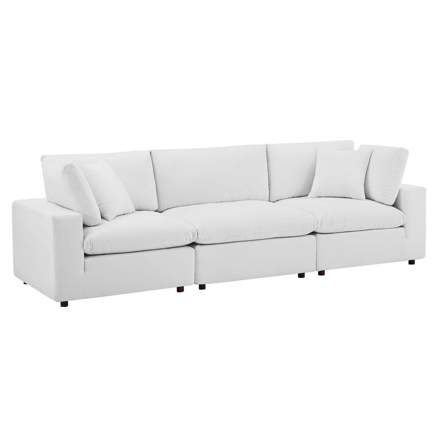 Modway Commix Down Filled Overstuffed Performance Velvet 3-Seater Sofa FredCo