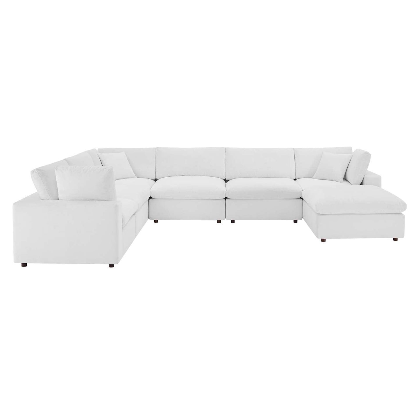 Modway Commix Down Filled Overstuffed Performance Velvet 7-Piece Sectional Sofa FredCo