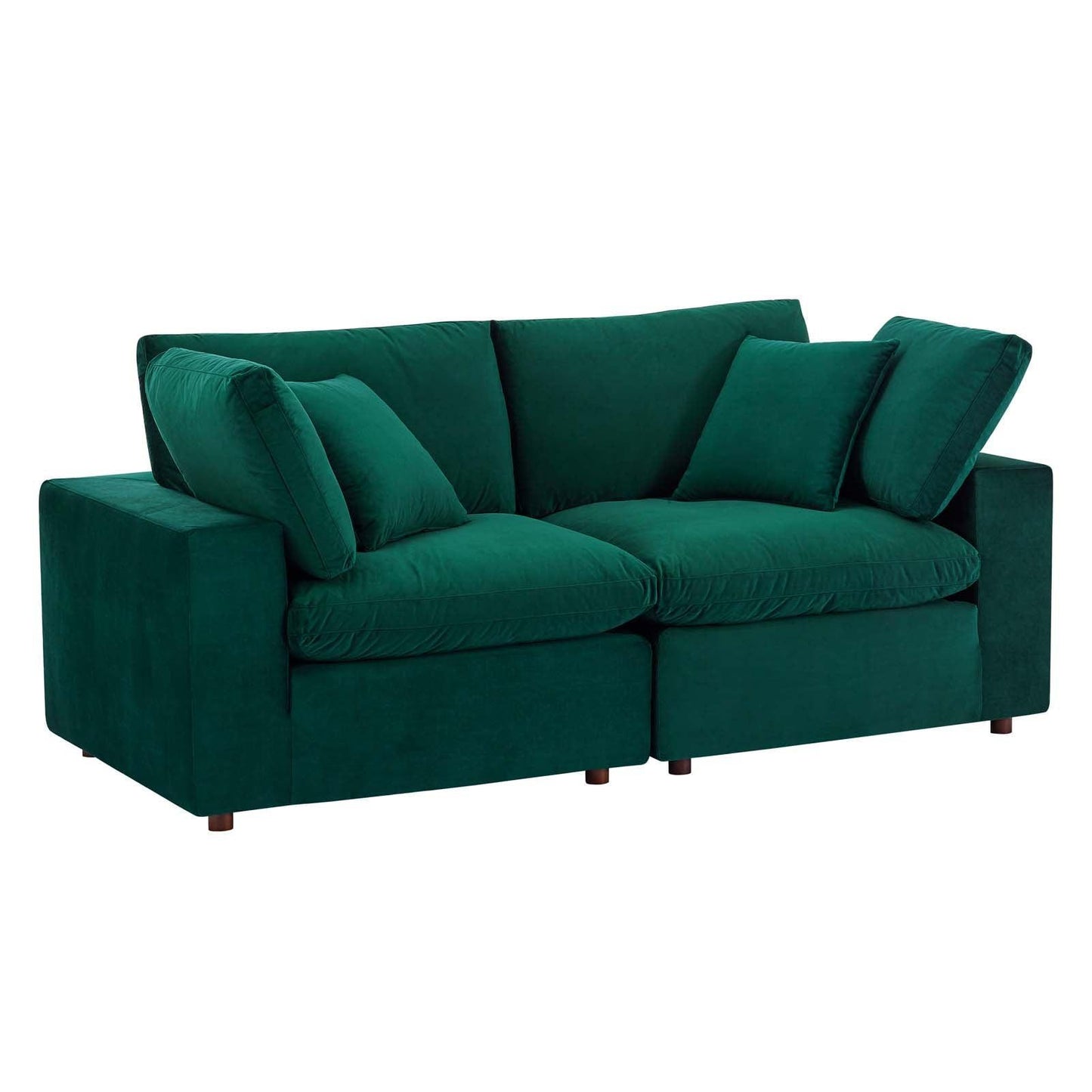 Modway Commix Down Filled Overstuffed Performance Velvet Loveseat FredCo