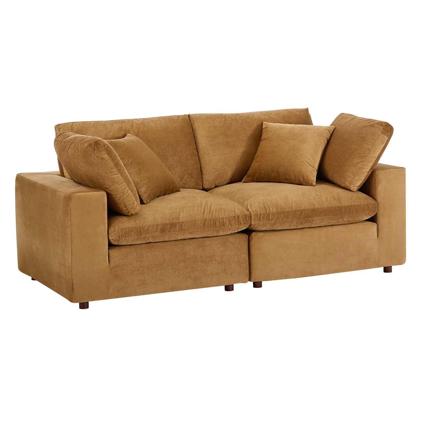 Modway Commix Down Filled Overstuffed Performance Velvet Loveseat FredCo