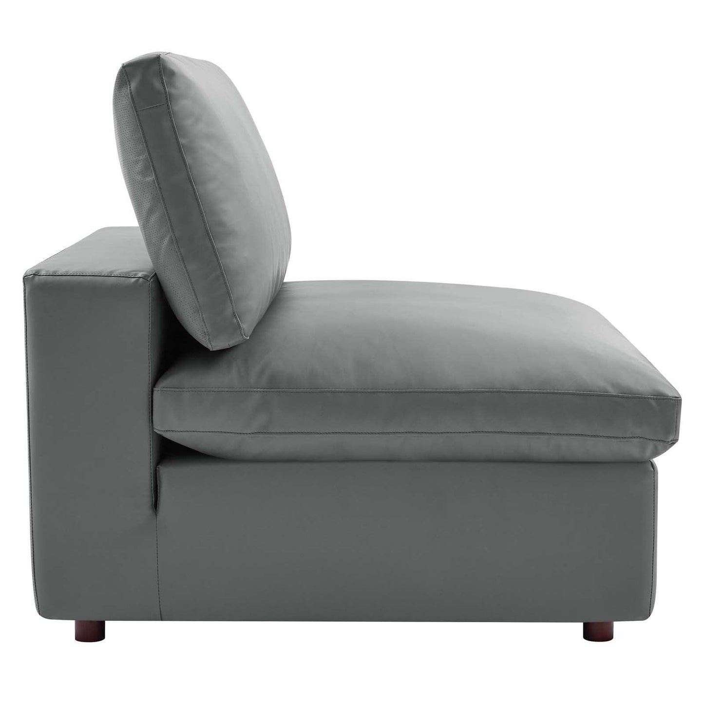 Modway Commix Down Filled Overstuffed Vegan Leather 4-Piece Sectional Sofa FredCo