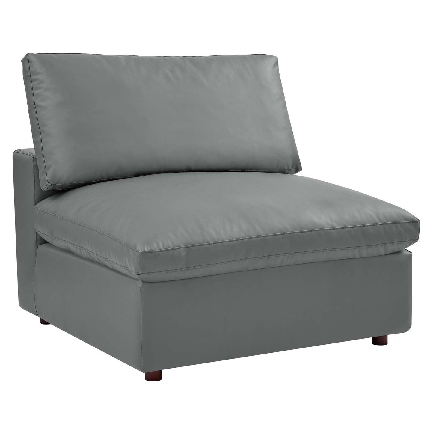 Modway Commix Down Filled Overstuffed Vegan Leather 4-Piece Sectional Sofa FredCo