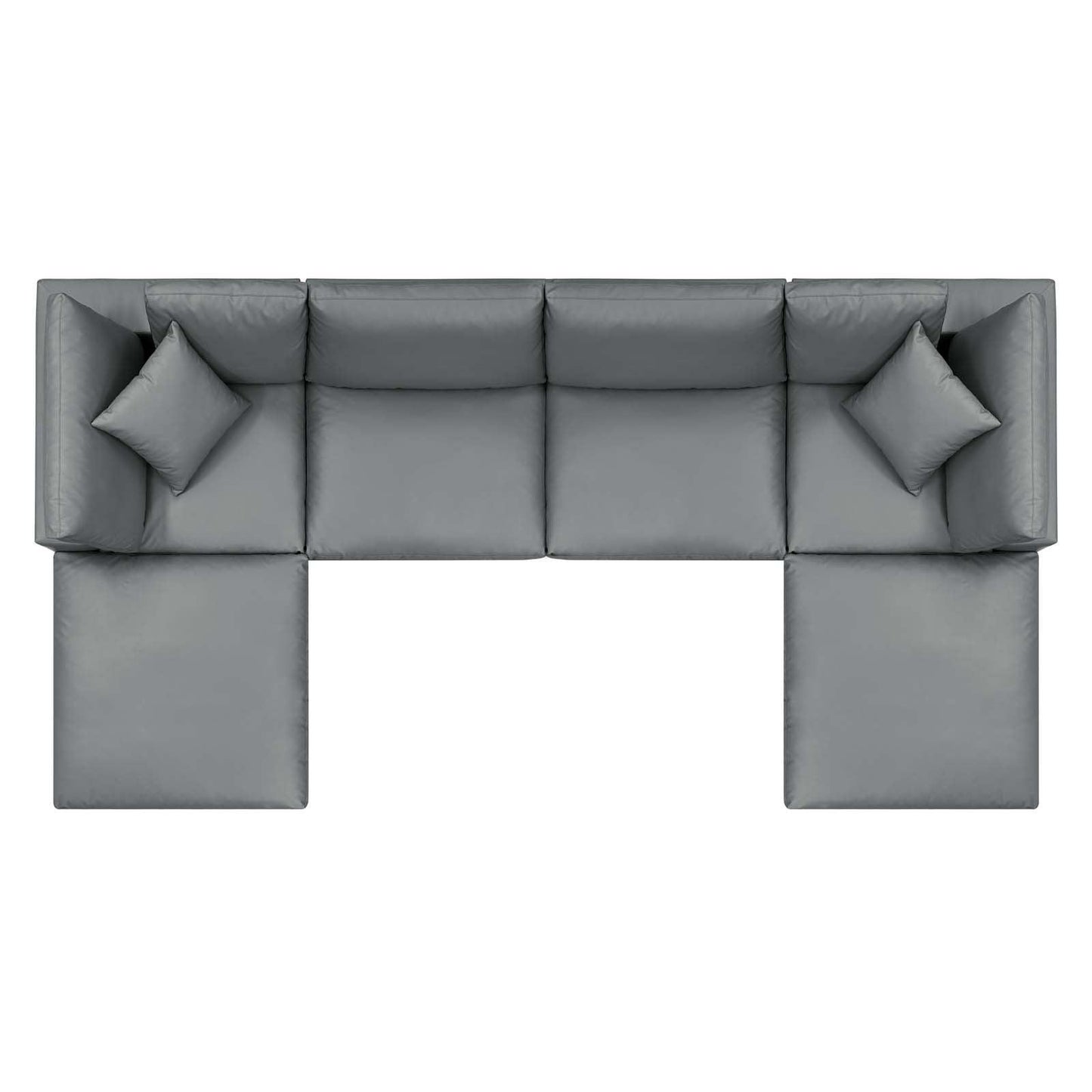 Modway Commix Down Filled Overstuffed Vegan Leather 6-Piece Sectional Sofa FredCo