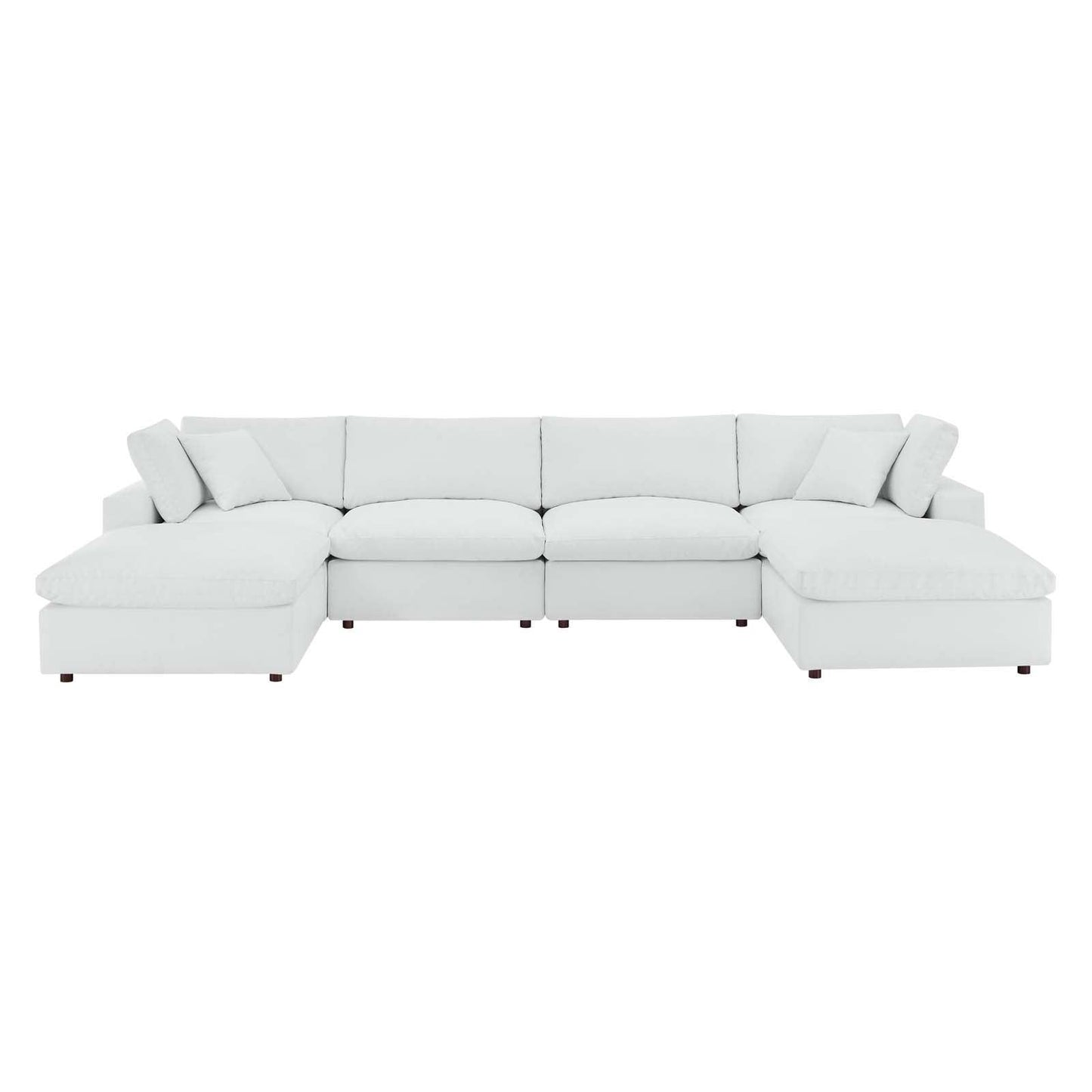Modway Commix Down Filled Overstuffed Vegan Leather 6-Piece Sectional Sofa FredCo