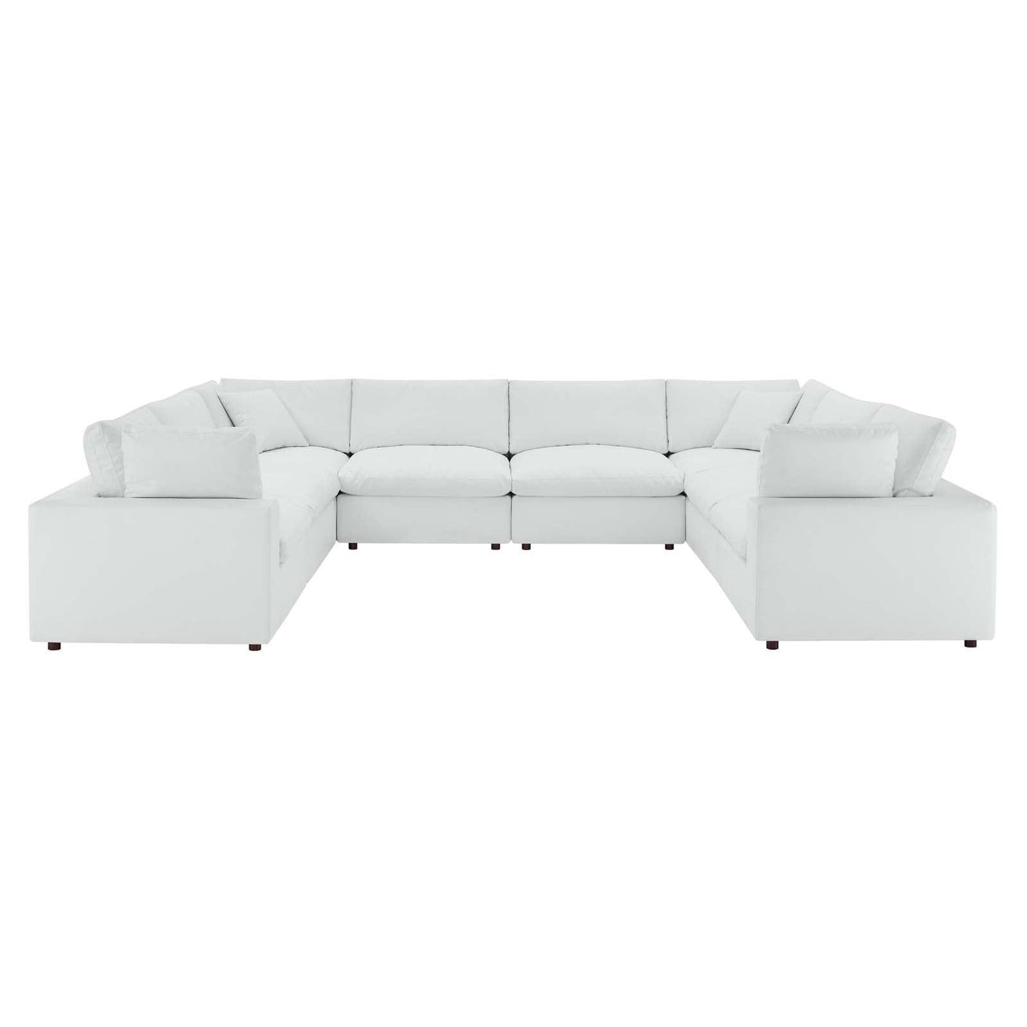 Modway Commix Down Filled Overstuffed Vegan Leather 8-Piece Sectional Sofa FredCo