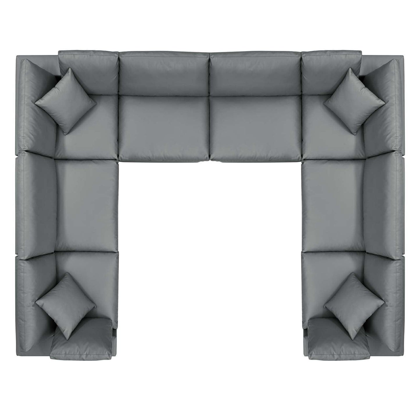 Modway Commix Down Filled Overstuffed Vegan Leather 8-Piece Sectional Sofa FredCo