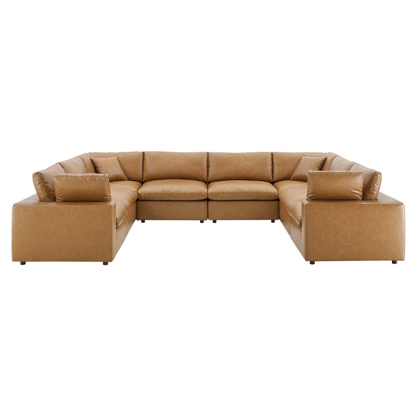 Modway Commix Down Filled Overstuffed Vegan Leather 8-Piece Sectional Sofa FredCo