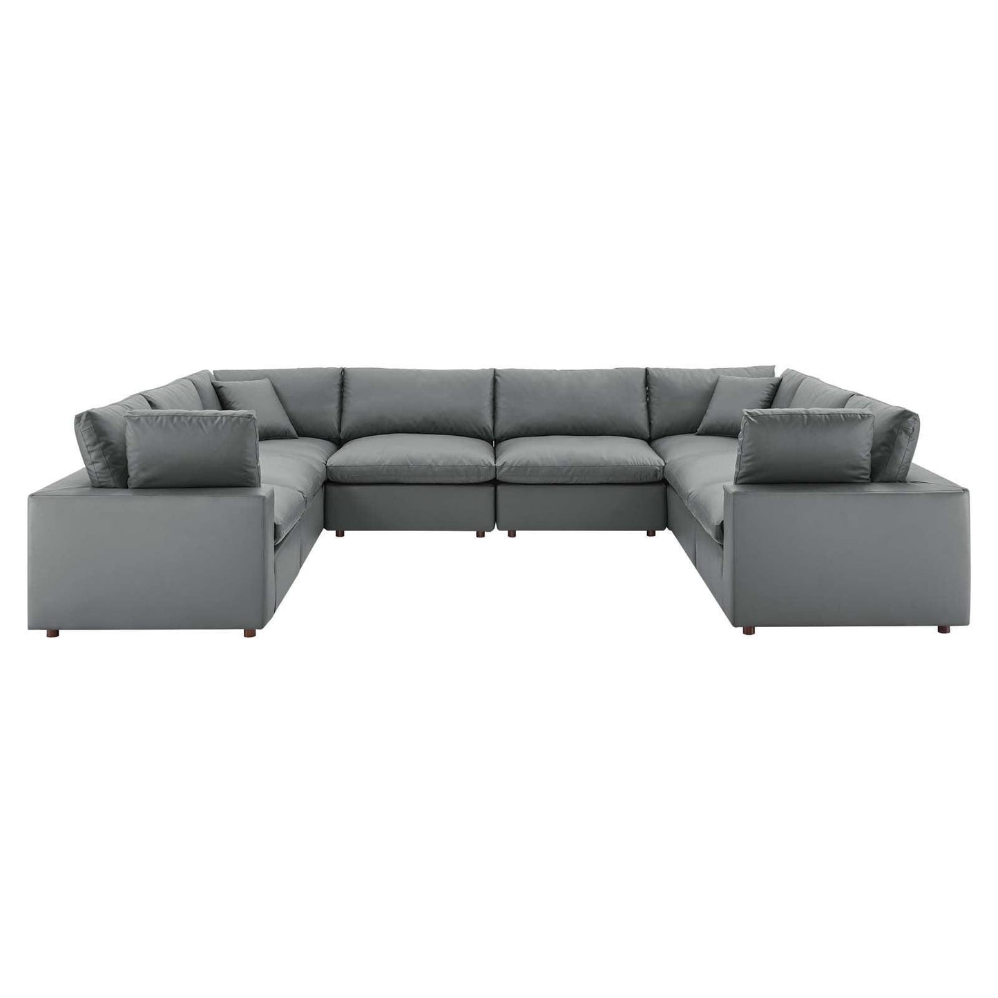 Modway Commix Down Filled Overstuffed Vegan Leather 8-Piece Sectional Sofa FredCo