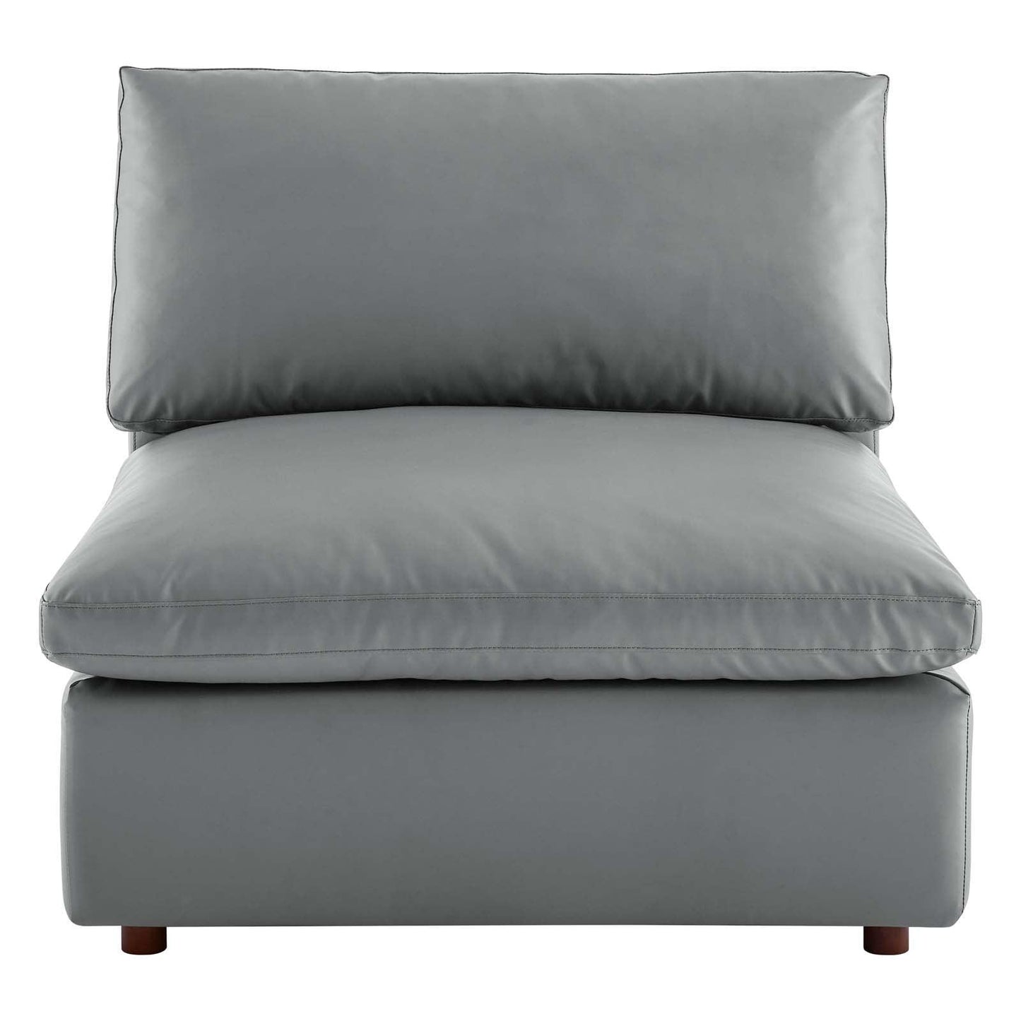 Modway Commix Down Filled Overstuffed Vegan Leather Armless Chair FredCo