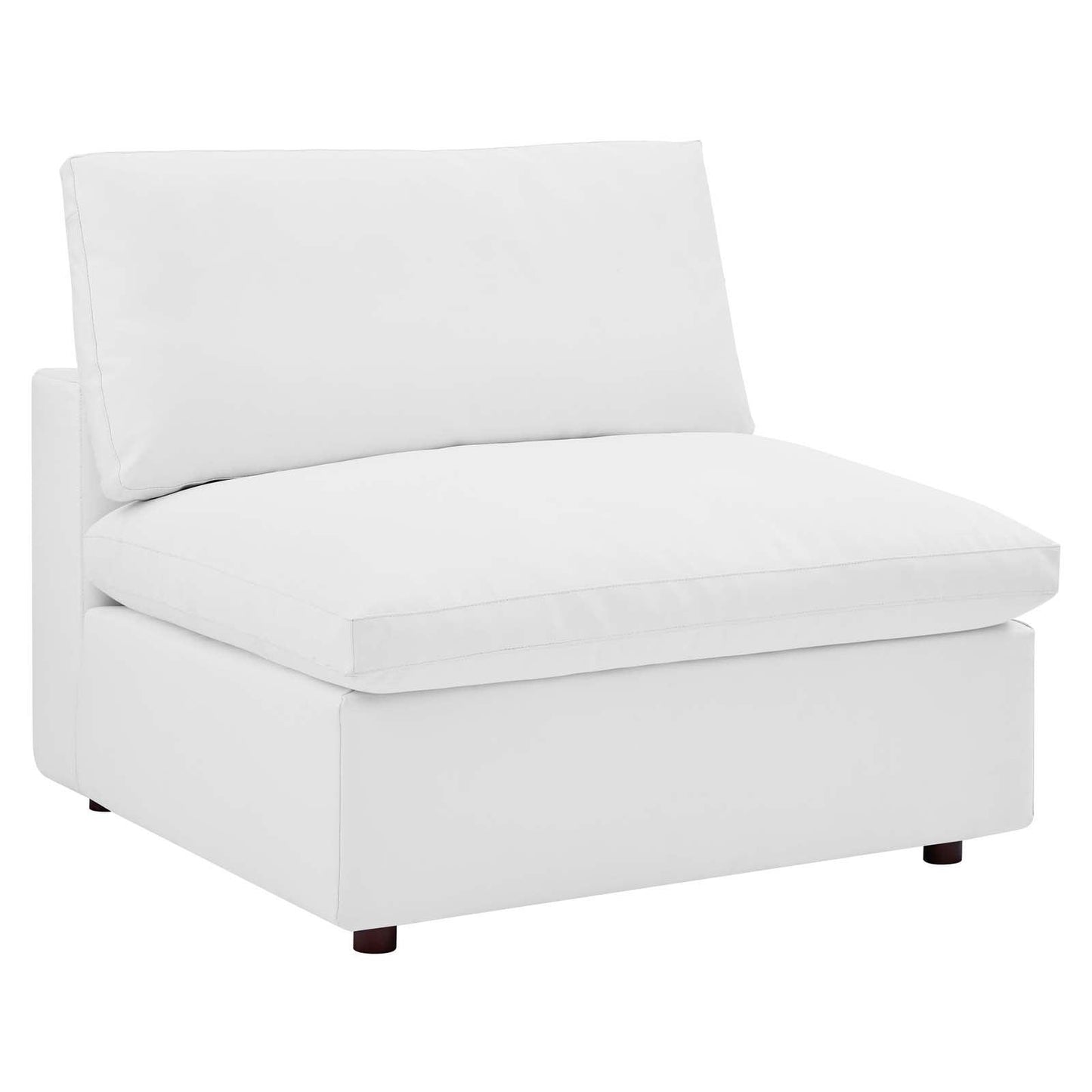 Modway Commix Down Filled Overstuffed Vegan Leather Armless Chair FredCo