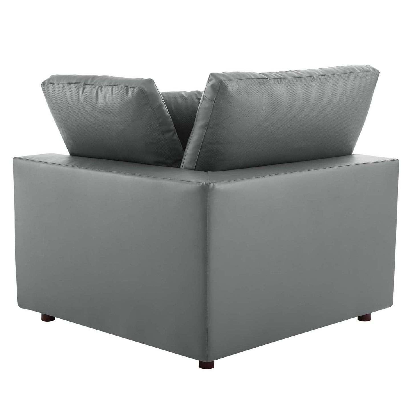 Modway Commix Down Filled Overstuffed Vegan Leather Corner Chair FredCo