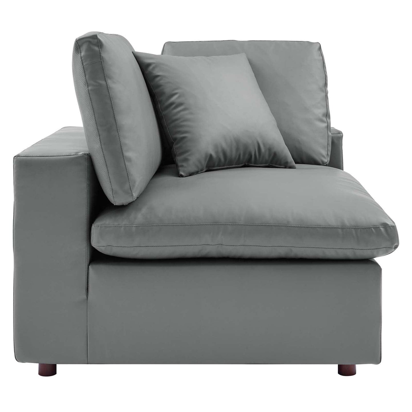 Modway Commix Down Filled Overstuffed Vegan Leather Corner Chair FredCo