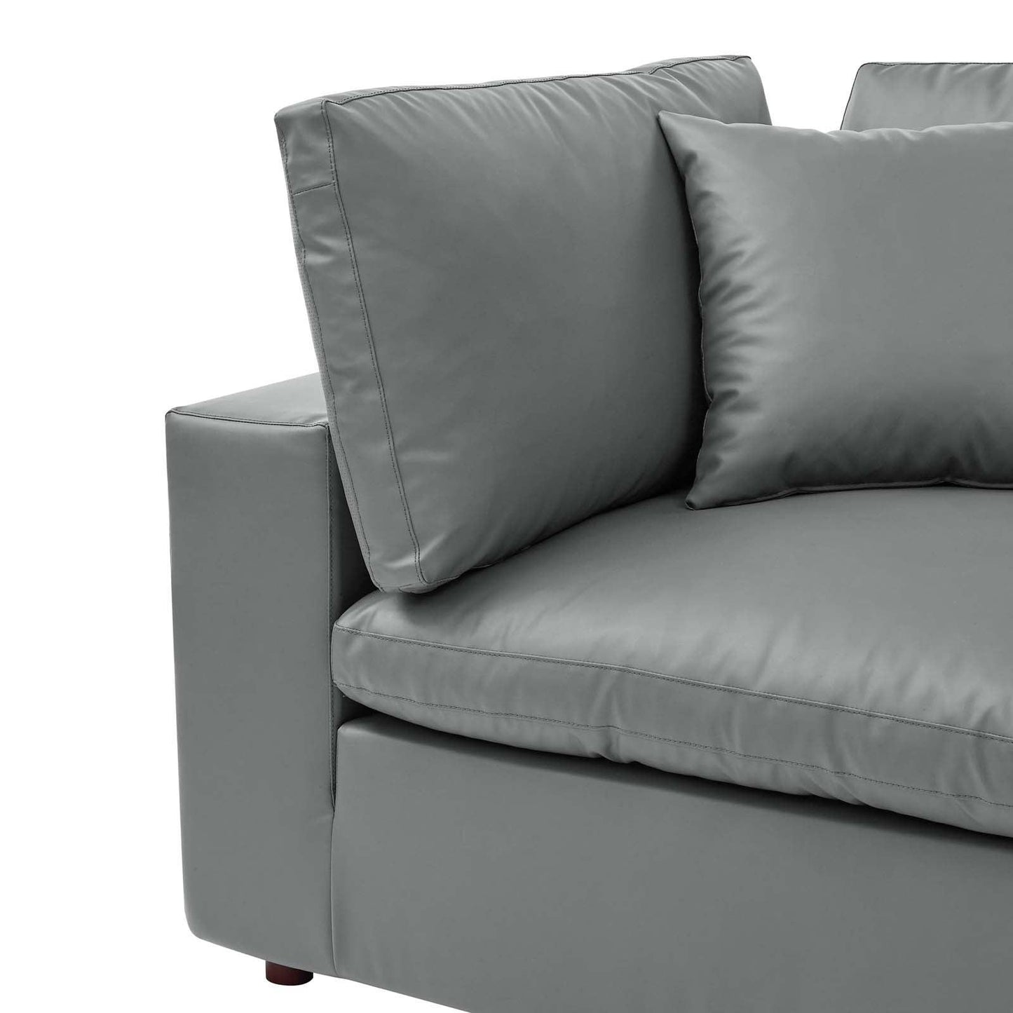 Modway Commix Down Filled Overstuffed Vegan Leather Corner Chair FredCo