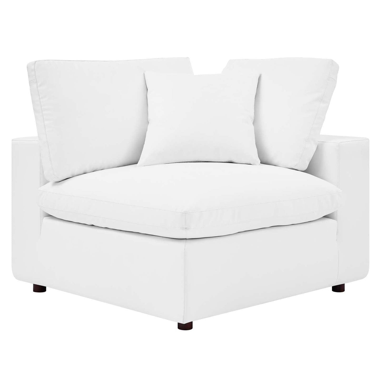 Modway Commix Down Filled Overstuffed Vegan Leather Corner Chair FredCo