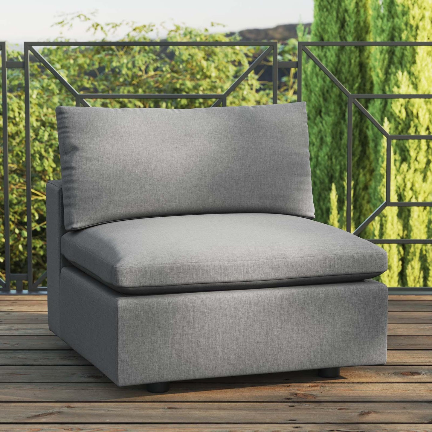 Modway Commix Overstuffed Outdoor Patio Armless Chair FredCo