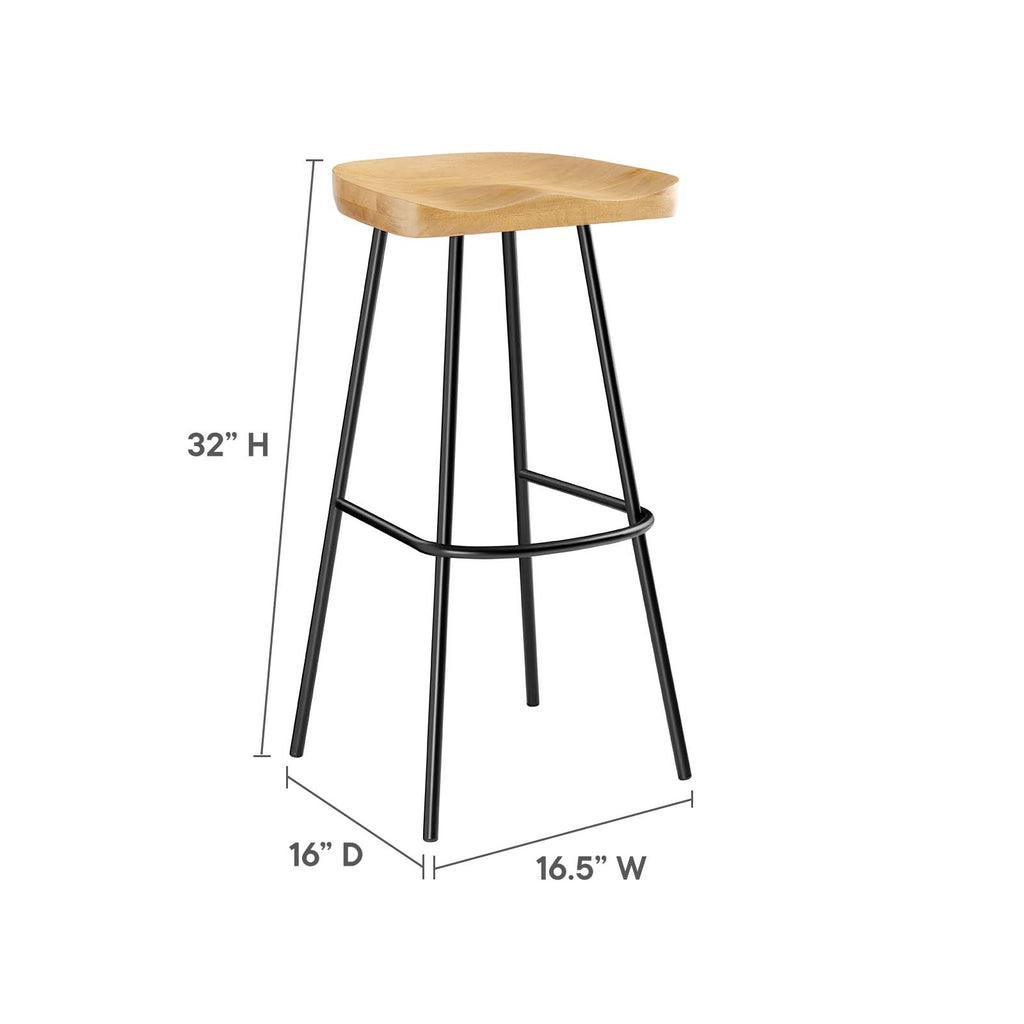Modway Concord Backless Wood Bar Stools - Set of 2 FredCo