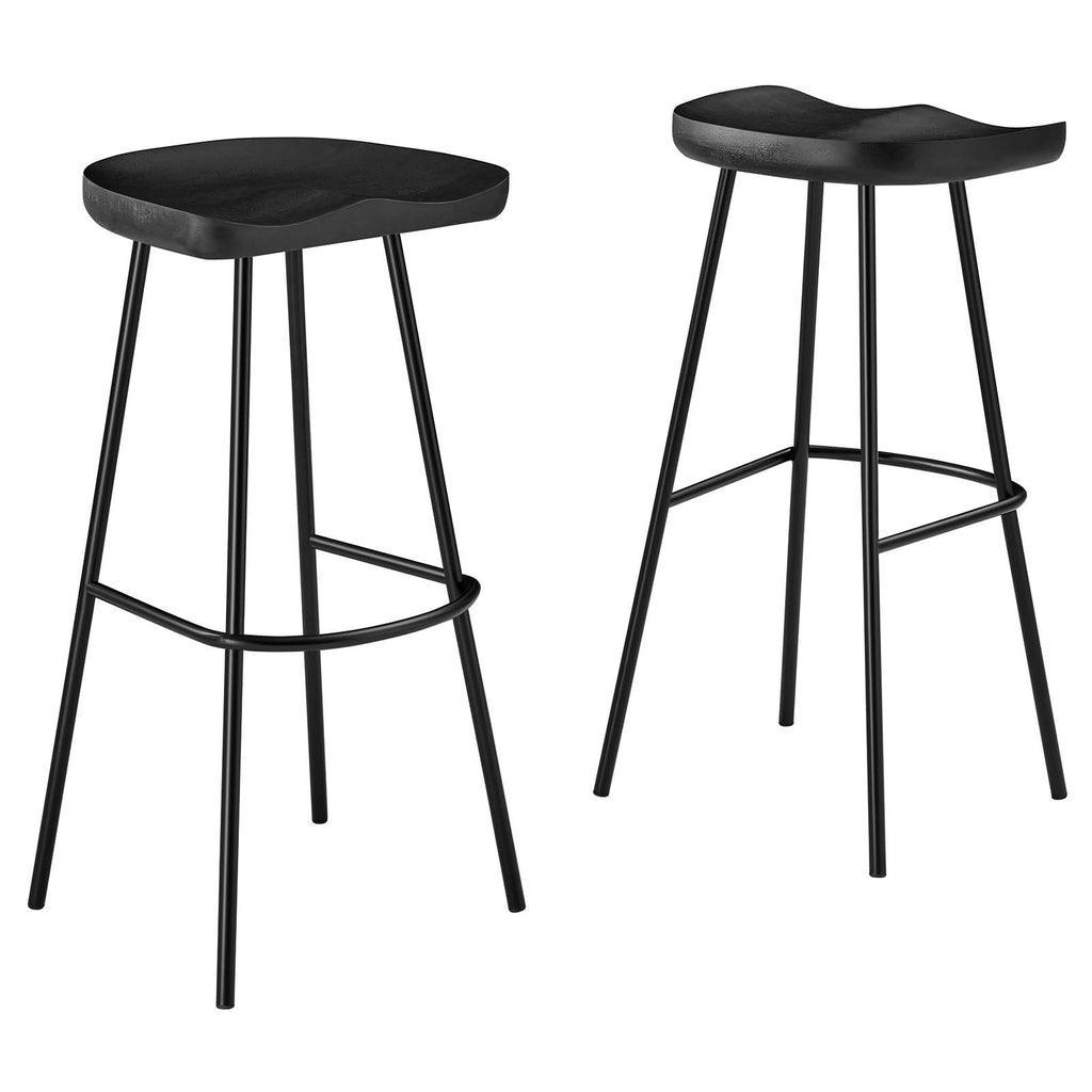 Modway Concord Backless Wood Bar Stools - Set of 2 FredCo