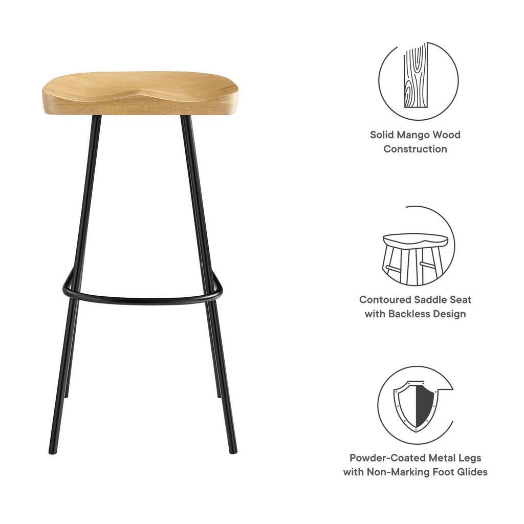 Modway Concord Backless Wood Bar Stools - Set of 2 FredCo