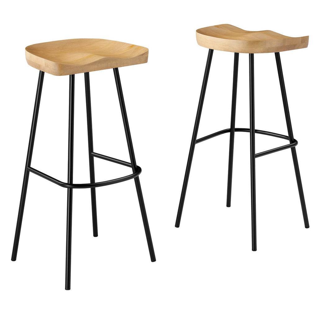Modway Concord Backless Wood Bar Stools - Set of 2 FredCo