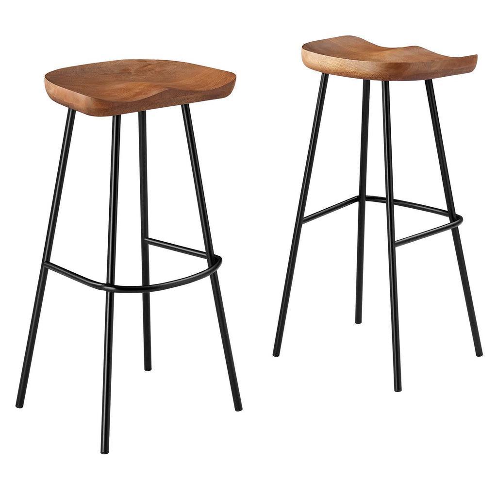 Modway Concord Backless Wood Bar Stools - Set of 2 FredCo