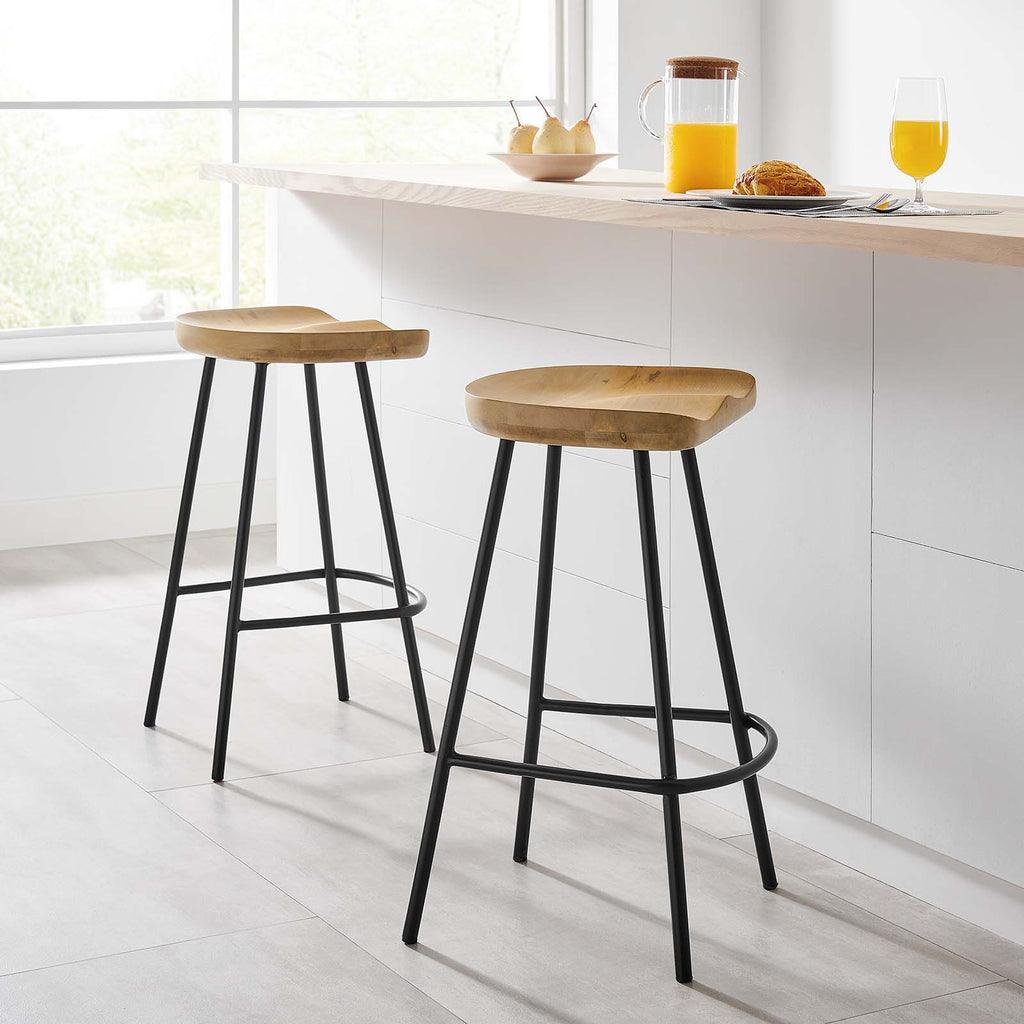 Modway Concord Backless Wood Counter Stools - Set of 2 FredCo