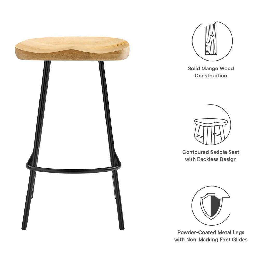 Modway Concord Backless Wood Counter Stools - Set of 2 FredCo