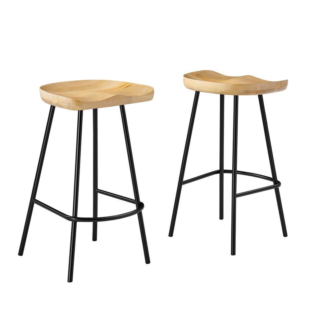 Modway Concord Backless Wood Counter Stools - Set of 2 FredCo