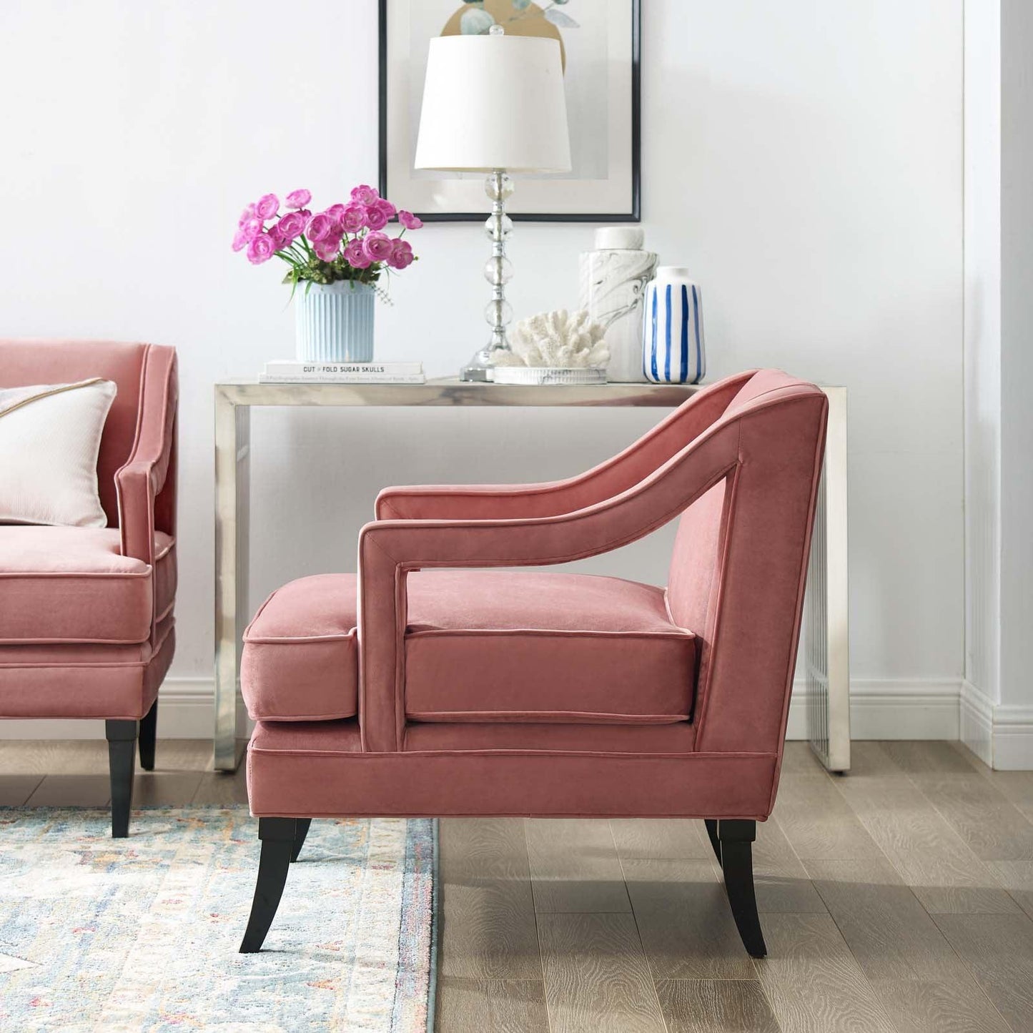 Modway Concur Button Tufted Performance Velvet Armchair FredCo