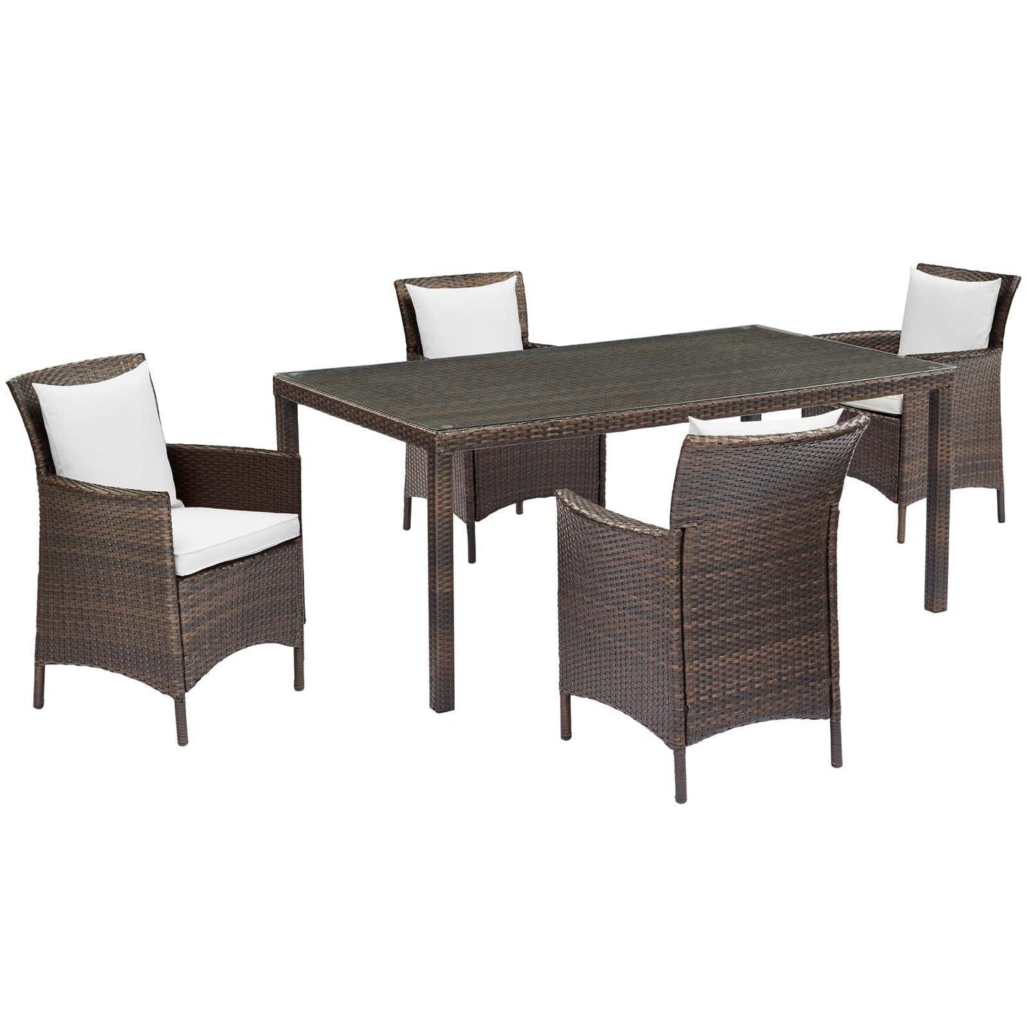 Modway Conduit 5 Piece Outdoor Patio Wicker Rattan Set, EEI-3892 FredCo