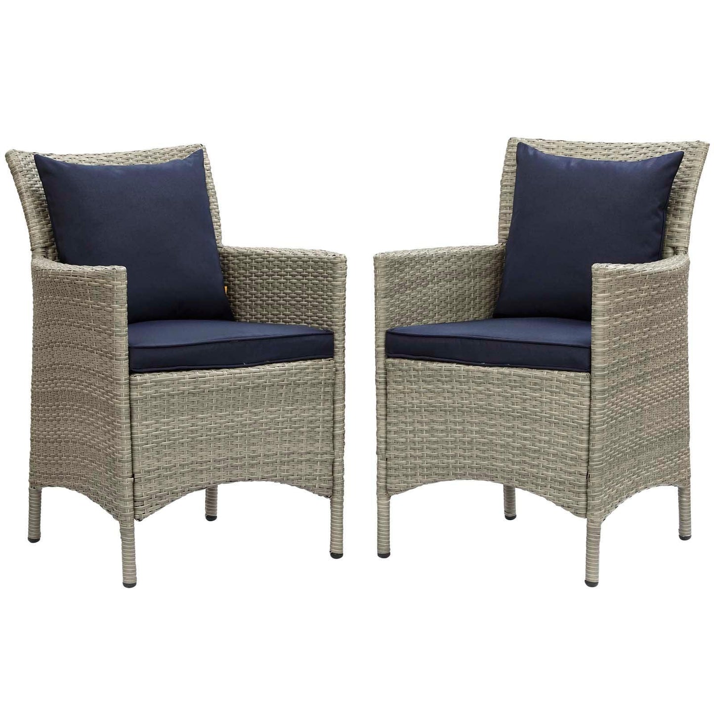 Modway Conduit Outdoor Patio Wicker Rattan Dining Armchair Set of 2 FredCo