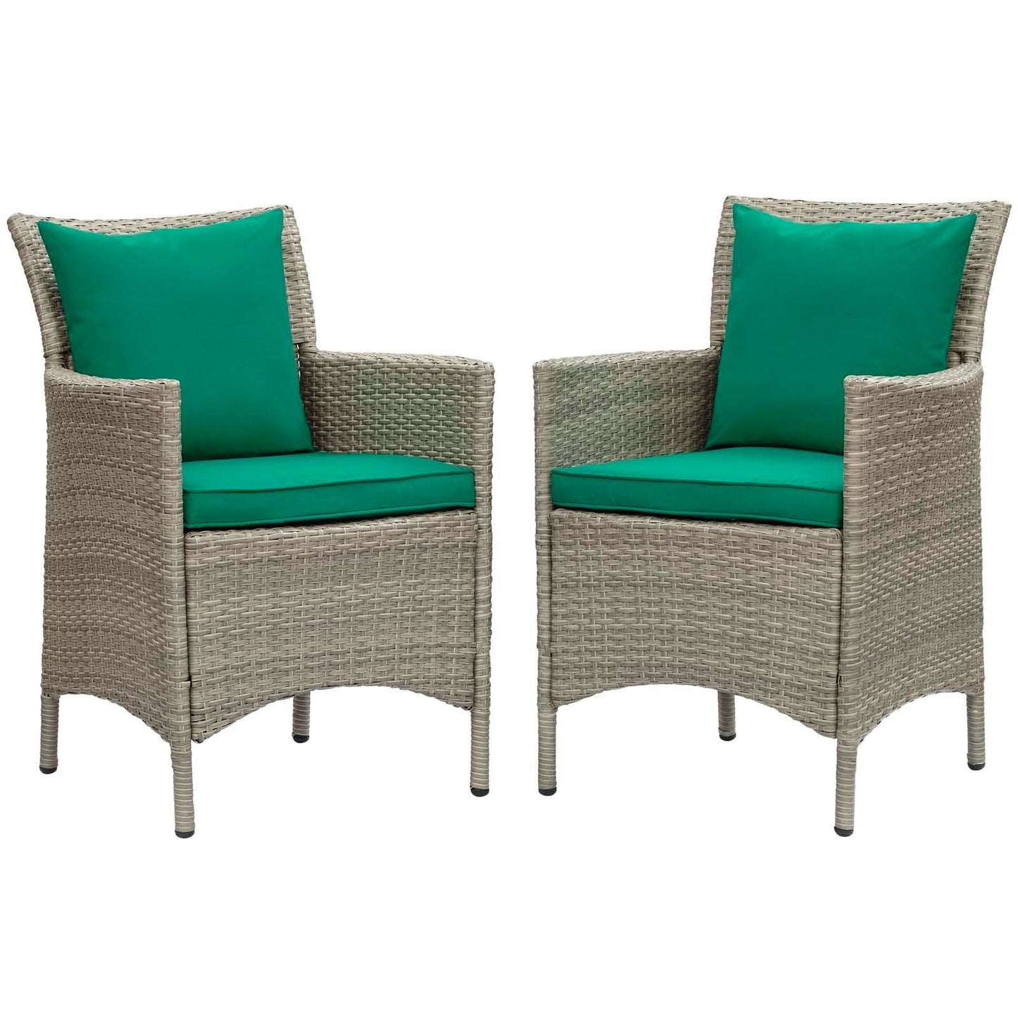Modway Conduit Outdoor Patio Wicker Rattan Dining Armchair Set of 2 FredCo