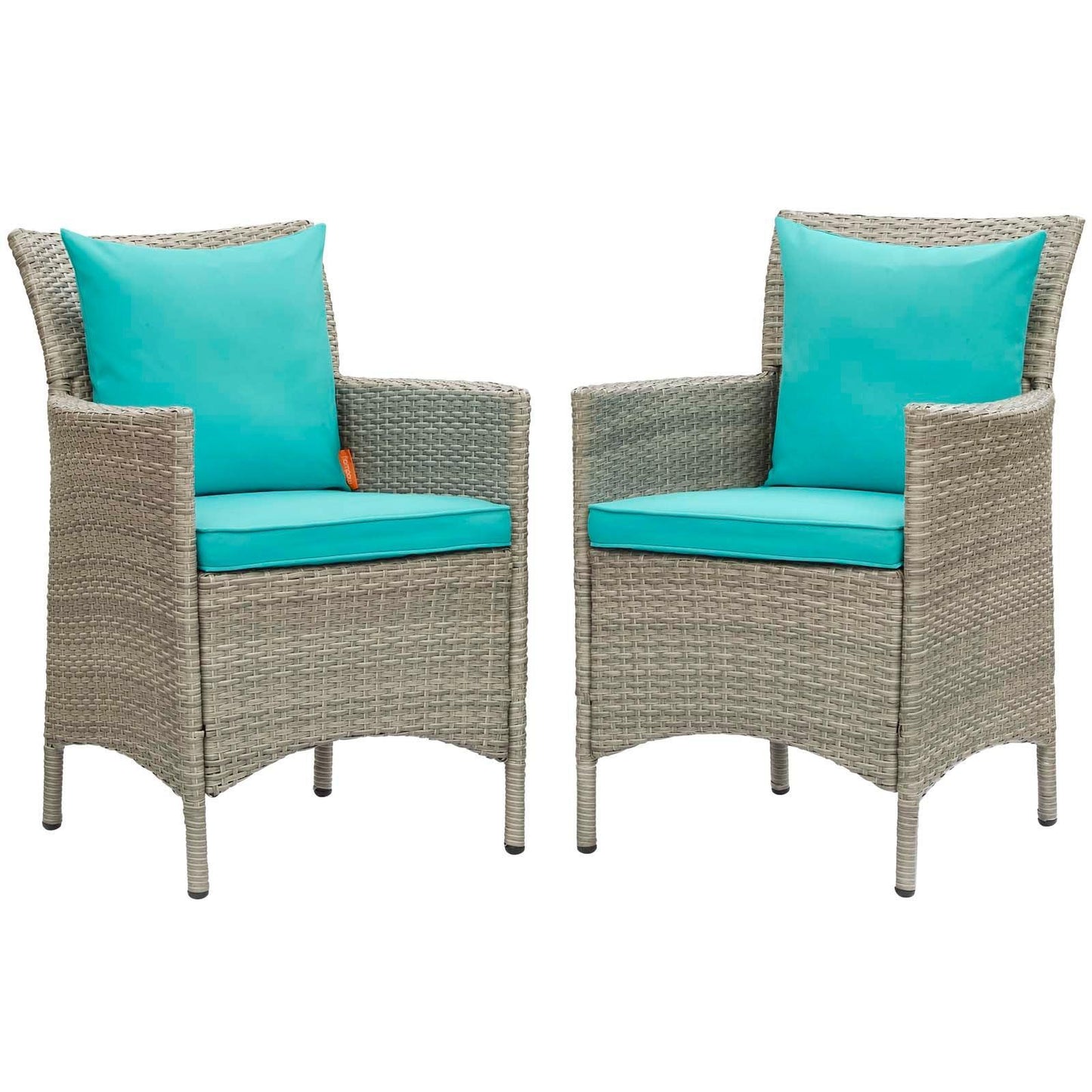 Modway Conduit Outdoor Patio Wicker Rattan Dining Armchair Set of 2 FredCo