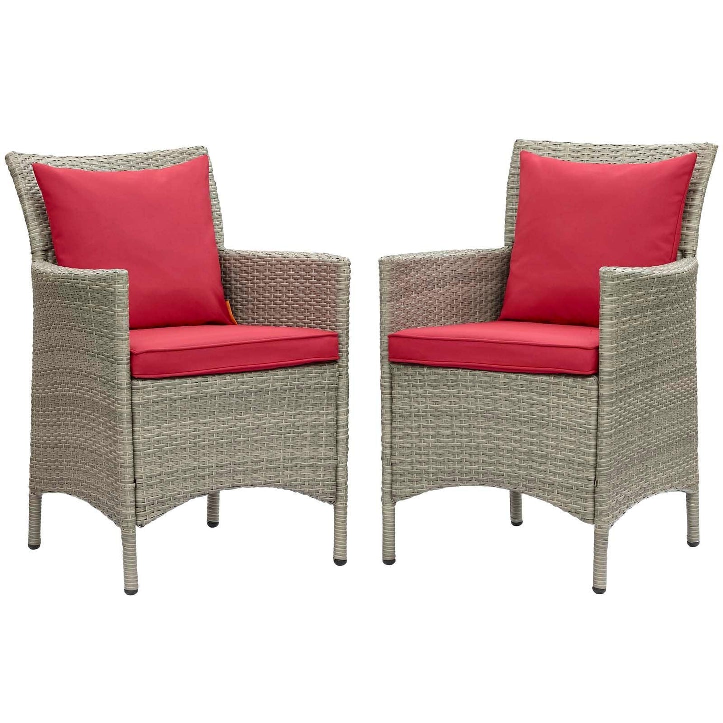 Modway Conduit Outdoor Patio Wicker Rattan Dining Armchair Set of 2 FredCo