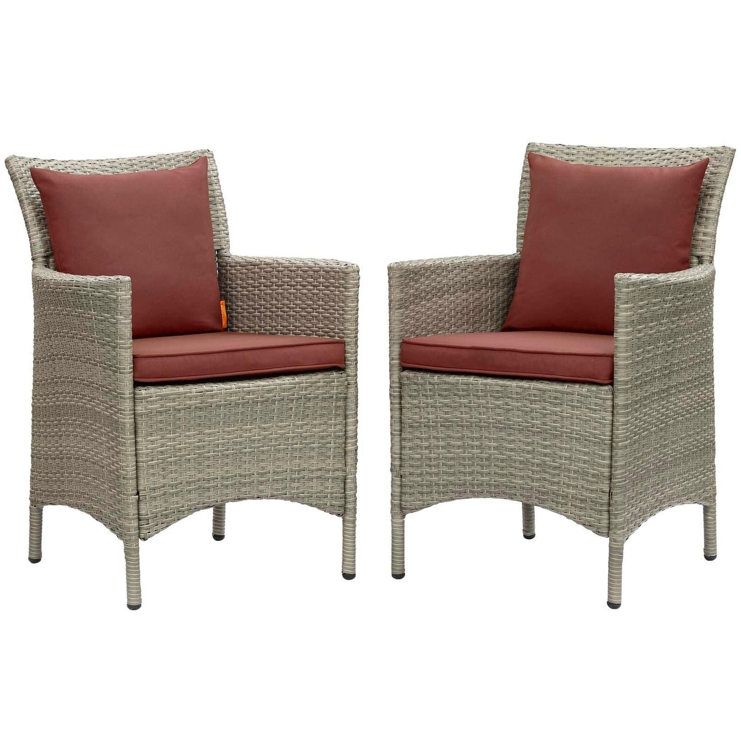 Modway Conduit Outdoor Patio Wicker Rattan Dining Armchair Set of 2 FredCo