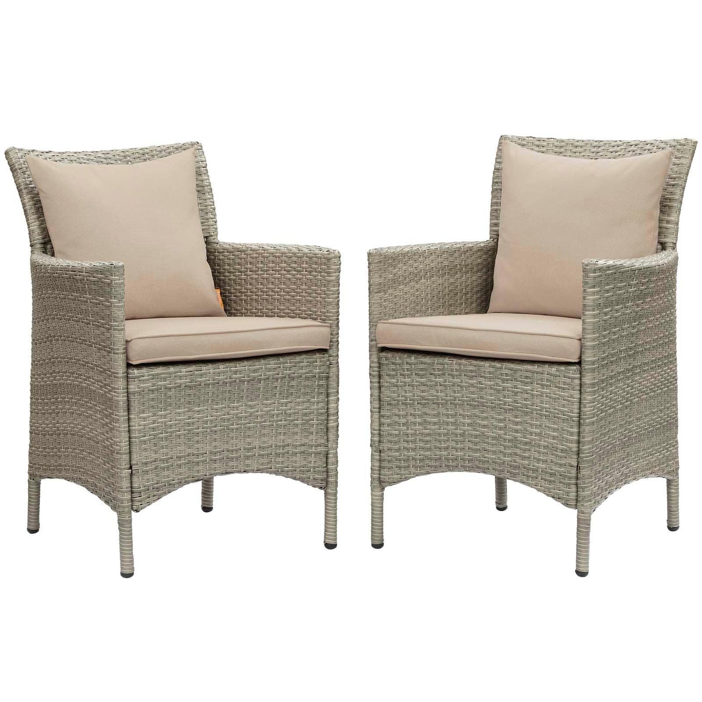 Modway Conduit Outdoor Patio Wicker Rattan Dining Armchair Set of 2 FredCo