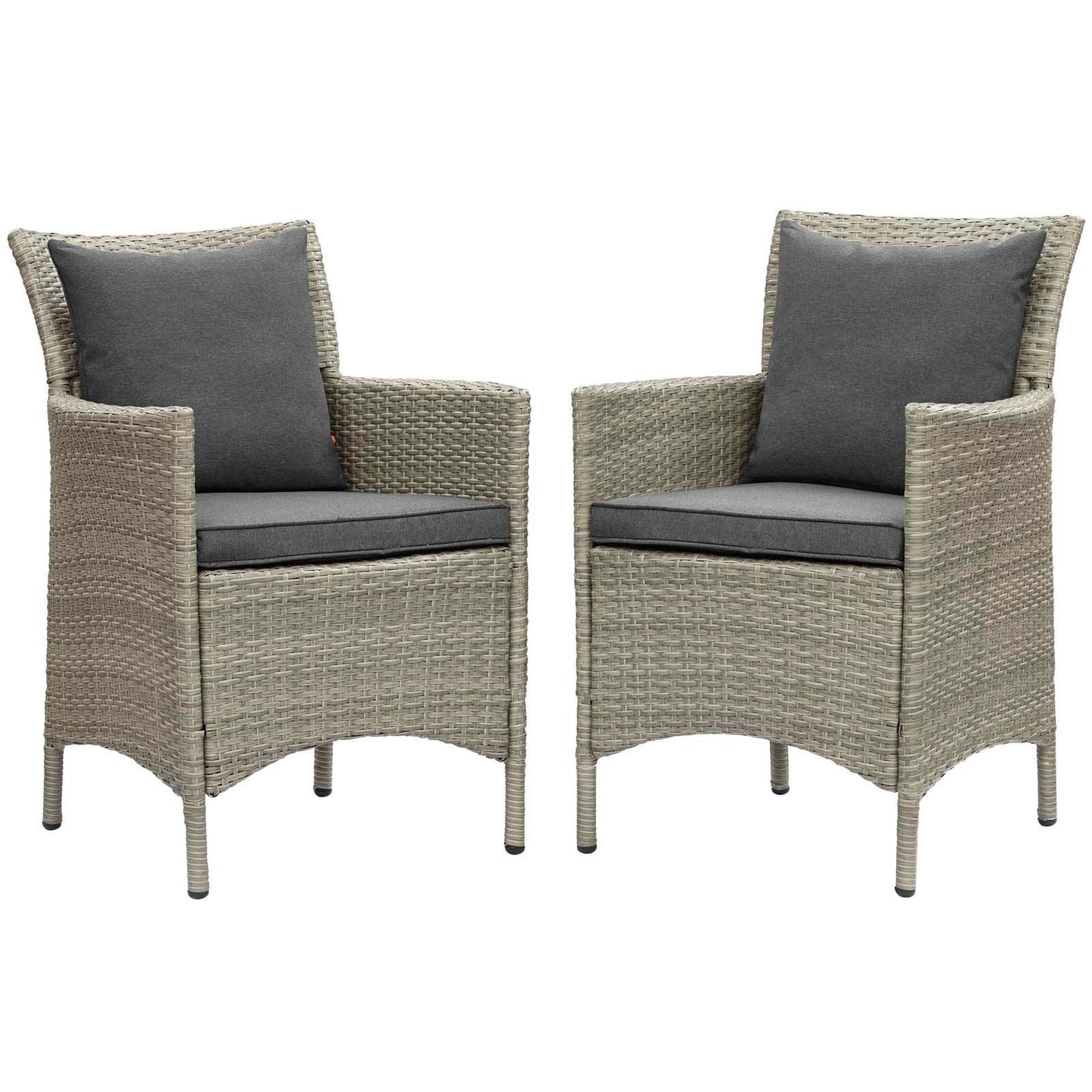 Modway Conduit Outdoor Patio Wicker Rattan Dining Armchair Set of 2 FredCo