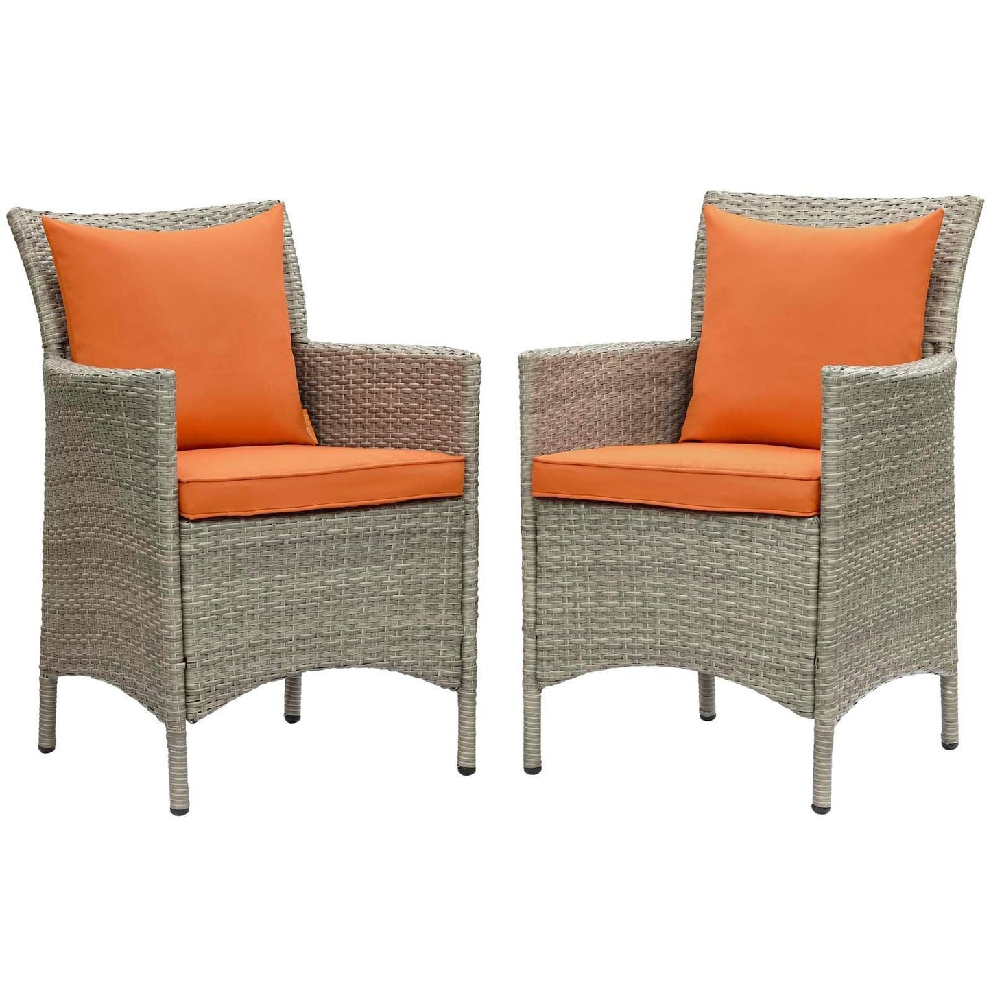 Modway Conduit Outdoor Patio Wicker Rattan Dining Armchair Set of 2 FredCo