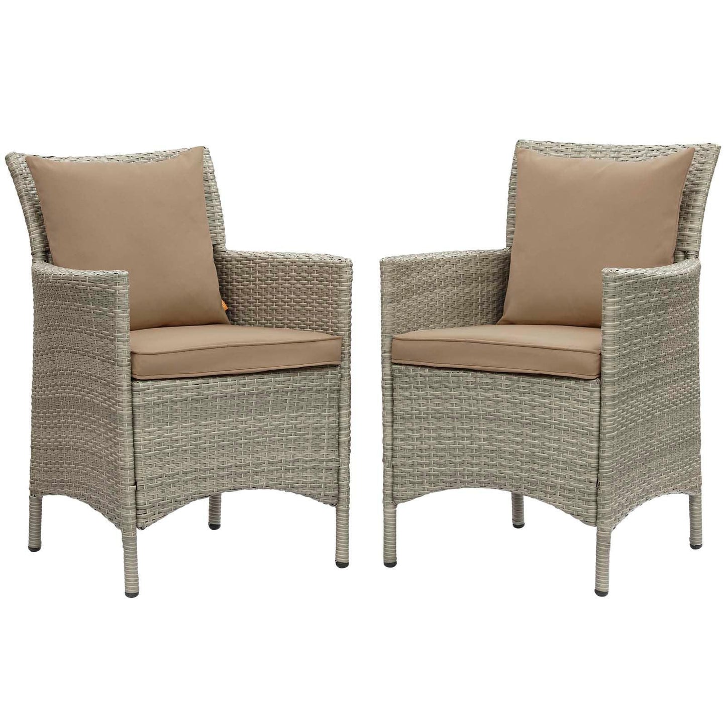 Modway Conduit Outdoor Patio Wicker Rattan Dining Armchair Set of 2 FredCo